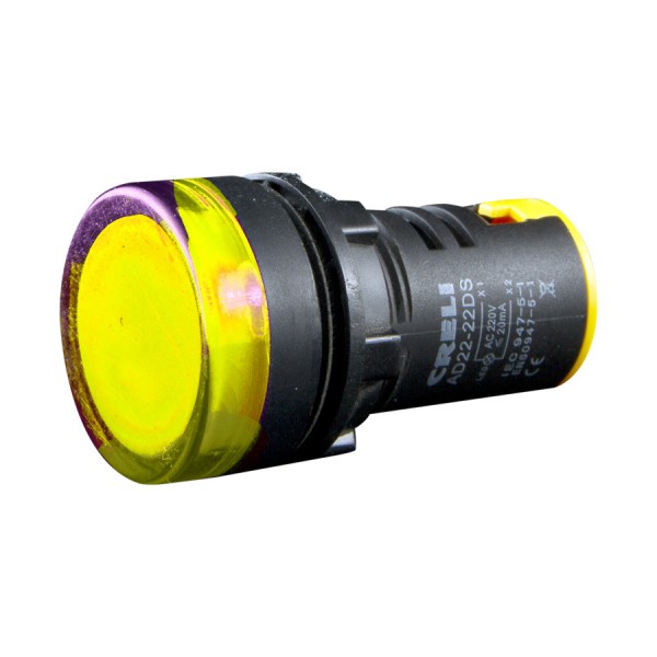 Ενδεικτική λυχνία LED πίνακος Φ22 κίτρινη 220V AC Creli Μικροϋλικά - Εξαρτήματα Ηλεκτρικών Πινάκων