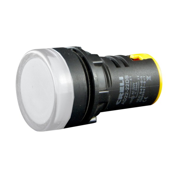 Ενδεικτική λυχνία LED πίνακος Φ22 λευκή 220V AC Creli Μικροϋλικά - Εξαρτήματα Ηλεκτρικών Πινάκων