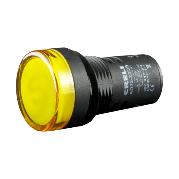 Μπουτόν φωτιζόμενο 220V-240V* Κίτρινο Creli Μικροϋλικά - Εξαρτήματα Ηλεκτρικών Πινάκων